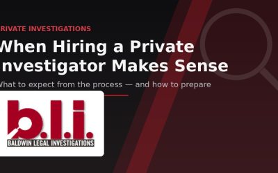 When Hiring a Private Investigator Makes  Sense and What to Expect